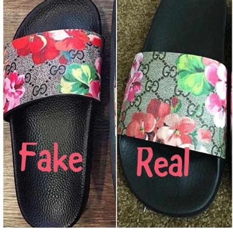 fake gucci bloom slides|gucci floral slides.